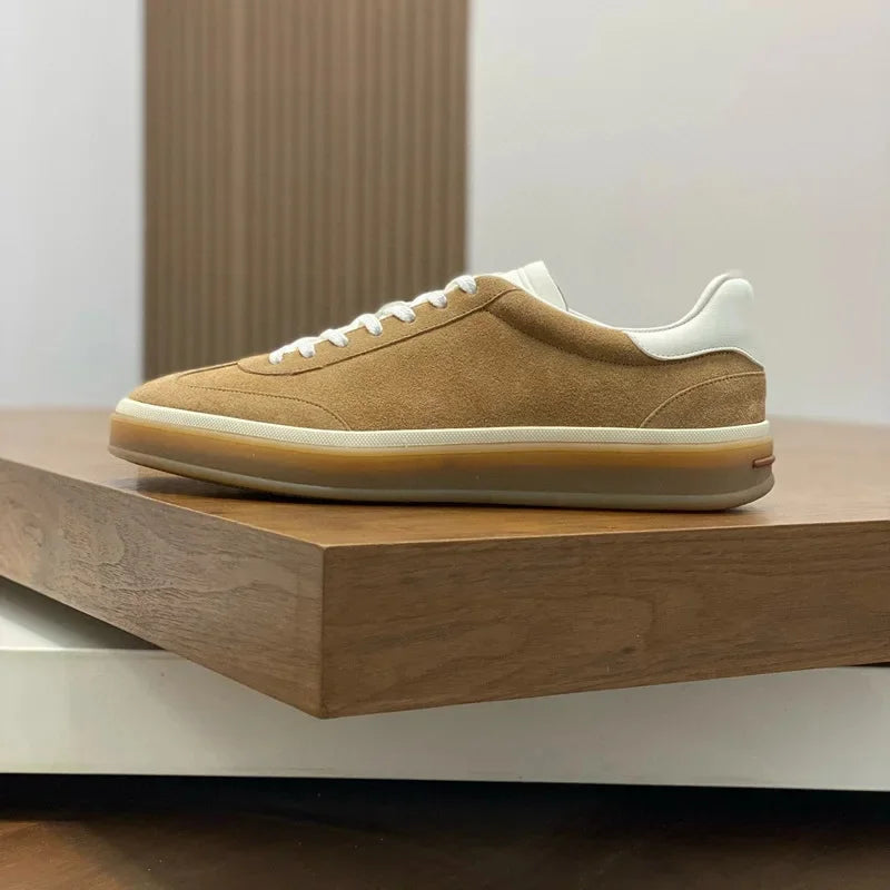 Classic Leisure Sport Board Shoes Men's Couple British Simple Match Dequn White Shoes Flat Heel Breathable Cement Ground