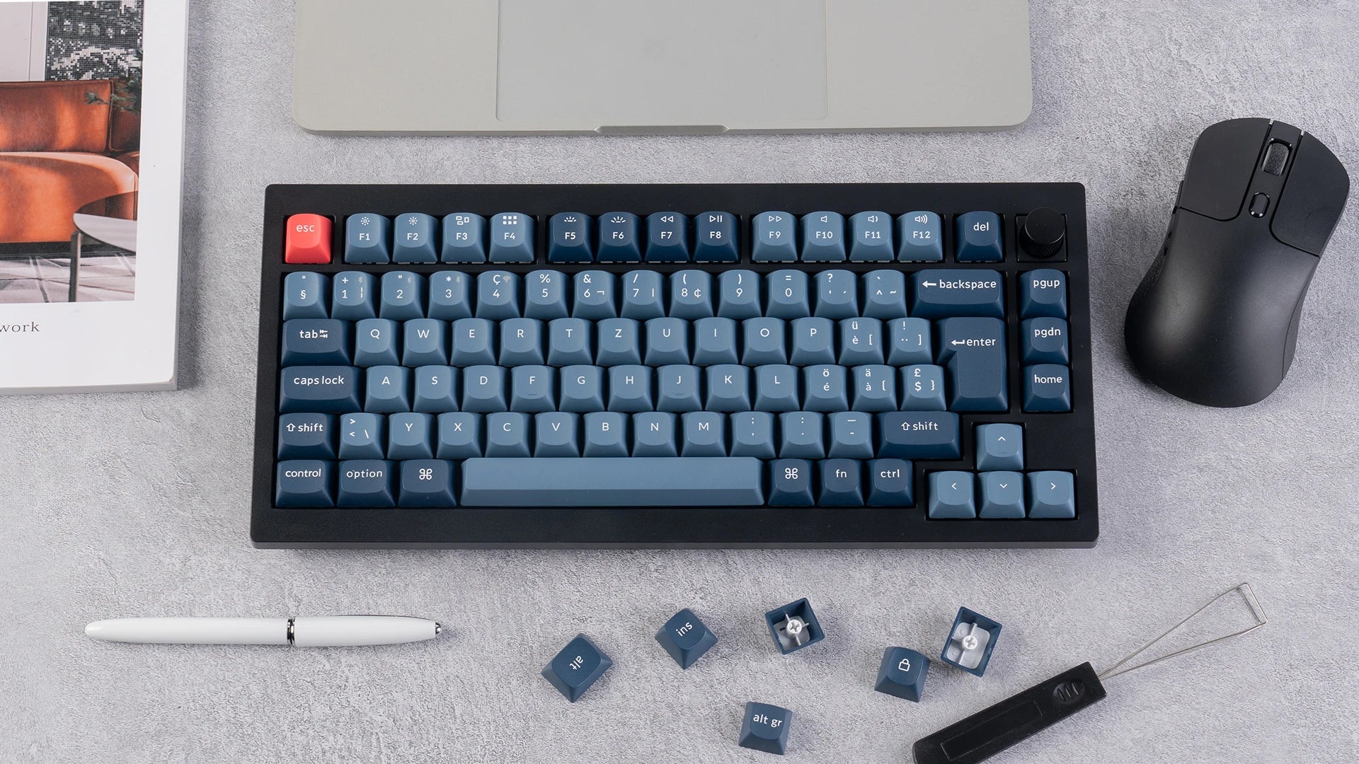 Keychron V1 Max ISO Layout Collection QMK Wireless Custom Mechanical Keyboard 2.4 GHz & Bluetooth RGB Backlit Hot-Swappable