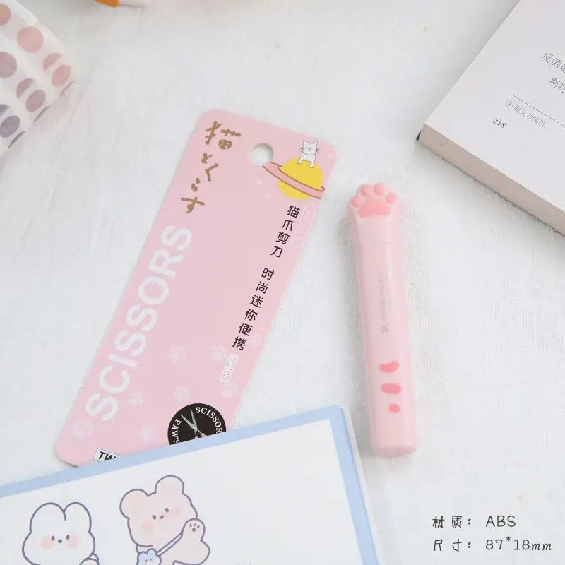 4Style Portable Folding Cat's Paw Scissors Stainless Steel Art Tool Multi-Function Pen-Shaped Scissors for Handbooks  Office Use