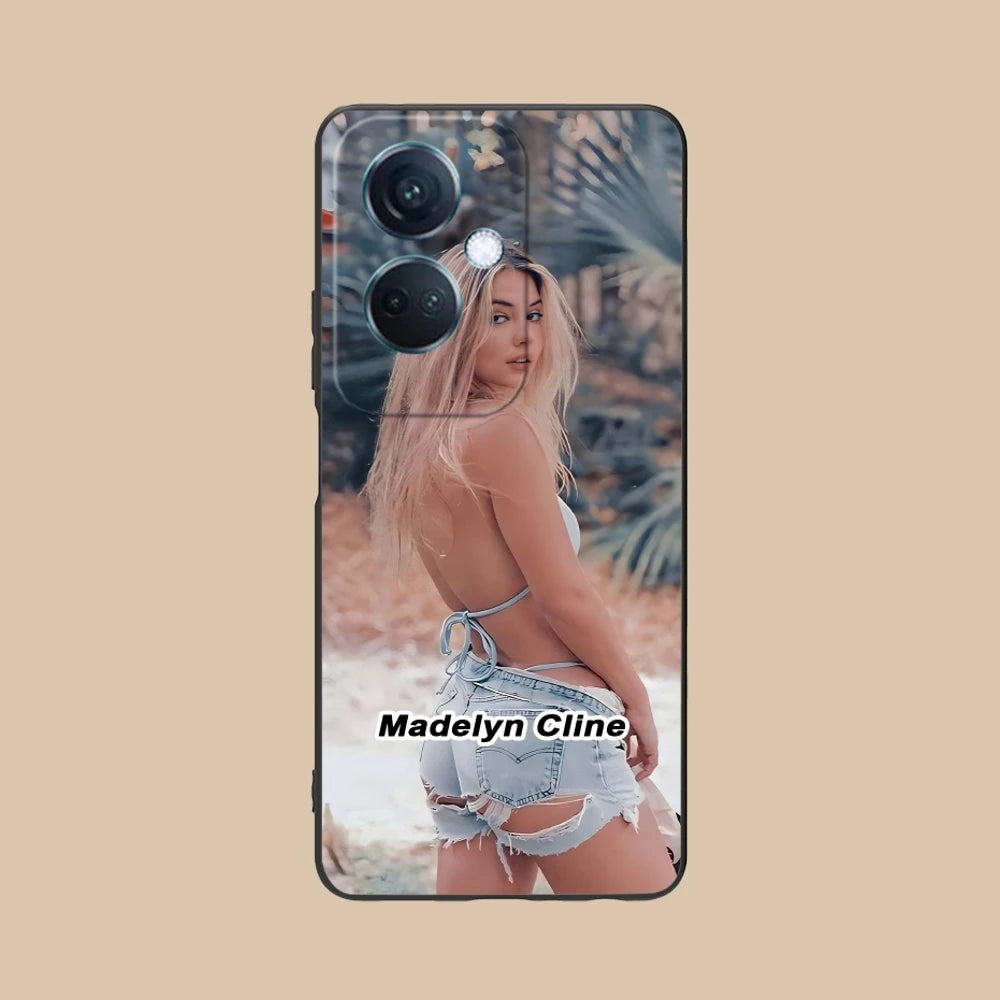 Madelyn Cline Mobile Cell Phone Case for OPPO Find X5 X3 X2 A93 Reno 8 7 Pro A74 A72 A53 Black Soft Phone Cover Shell