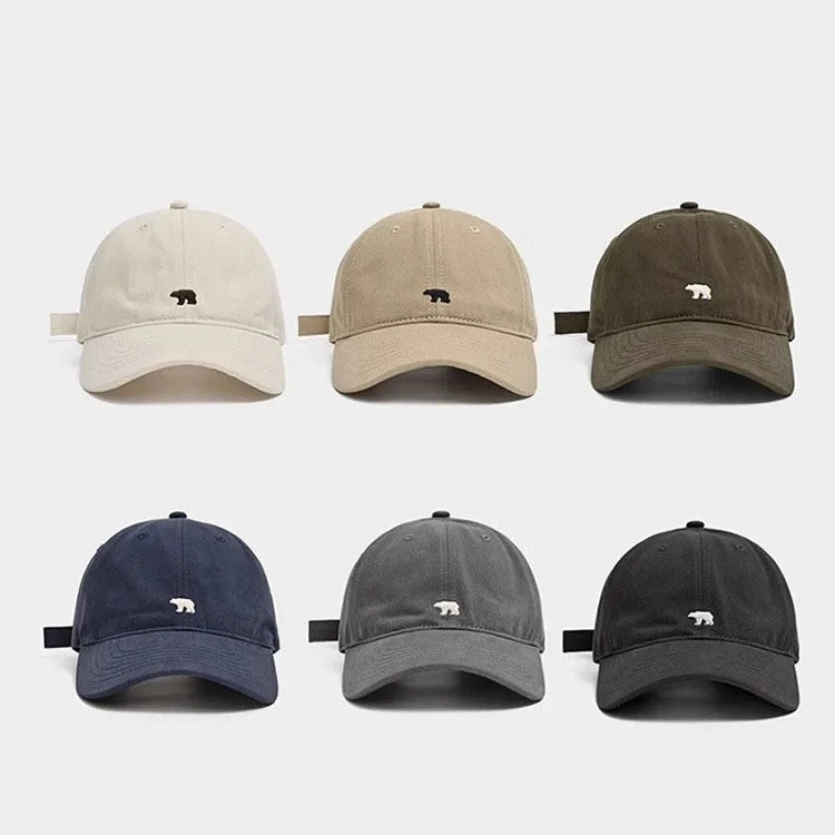 Stylish Bear Embroidered Baseball Cap Sun Protective Breathable Adjustable Ideal Casual Hat Men Women Unisex Baseball Cap