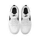 Tênis Nike Court Borough Low 2 branco e preto para crianças e crianças de meia-idade