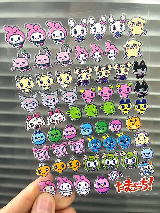 Pvc Super Mini Cartoon Game Patterns Sticker Kawaii Sanrio Kitty Self-adhesive Sticker Waterproof Luggage Tags Nail Stickers