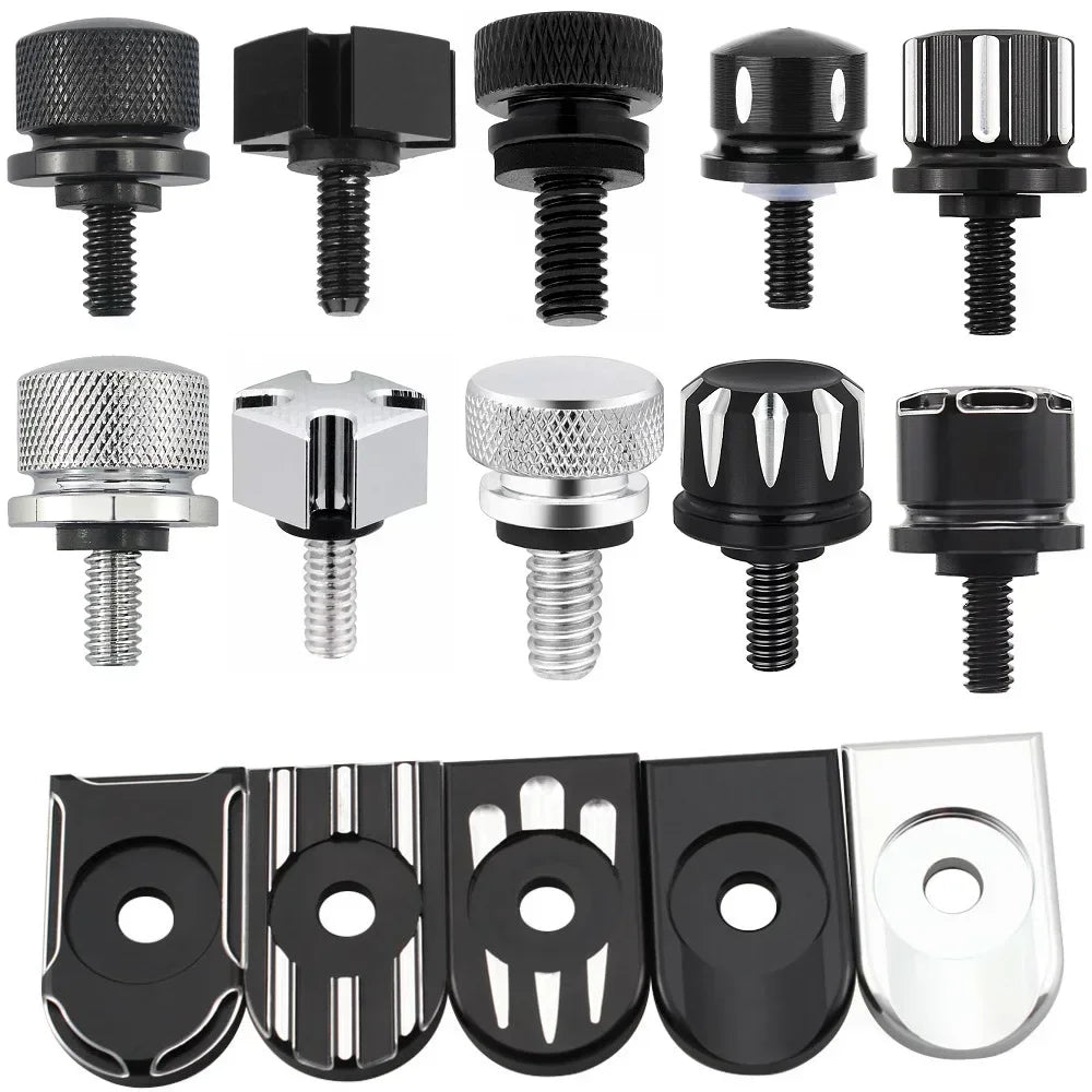 Motorcycle Universal Rear Fender Seat Screw Bolt Nut Knob Cover For Harley Sportster Fatboy Dyna Softail V-ROD Touring Tri Glide