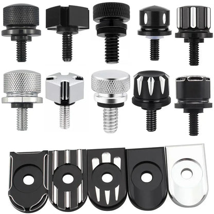 Motorcycle Universal Rear Fender Seat Screw Bolt Nut Knob Cover For Harley Sportster Fatboy Dyna Softail V-ROD Touring Tri Glide