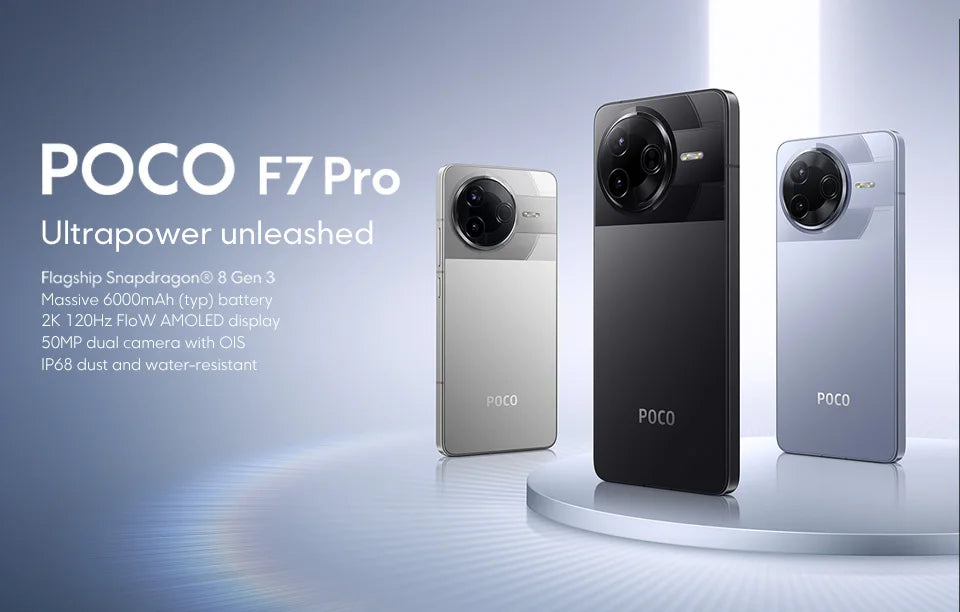 Global Version POCO F7 Pro Snapdragon 8 Gen 3 Smartphone 6.67'' 120Hz Display 50MP Camera 6000mAh Battery 90W IP68 Cellphone