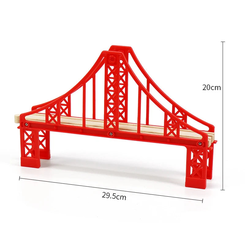 Wooden Train Track Toys Railway Rails Accessories Fit Thomas Train Road Connector Bridge Wood Railway Children Boy Christmas Gift