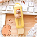 Kawaii Push Pull Capybara Eraser Soft School Supplies Clean Mess Free Stationary Office Student Rubber Eraser For Kids Gift