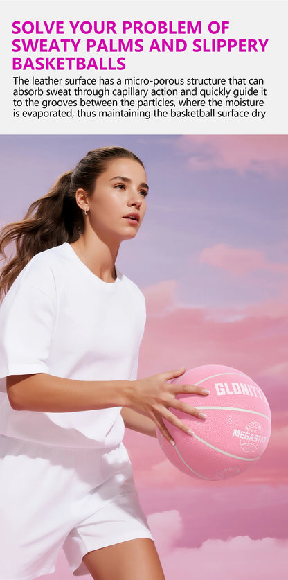 Women's Basketball Size 5,6,7 Pink Official Competition Child Basketball Indoor Outdoor Standard Ball PU Non-slip Wear-resistant