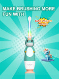 Toddler Sonic Electric Toothbrush for Baby with Cute Unicorn Cover and Smart LED Timer Soft Microfiber Bristles 4 Brush Heads