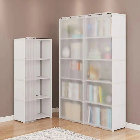 6/5 Layers Dustproof Wardrobe High Capacity Partition Bookshelf Bedroom Open Simple Assembly Storage Cabinet Bedroom Furniture