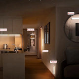 Luz LED Noturna Sem Fio com Sensor de Movimento e Recarregamento Tipo C – Iluminação para Armários, Guarda-roupas, Escadas e Cozinha
