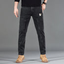 Fashion Print Six-Pocket Jeans Small Straight Cut Style Men's Casual Comfortable Fit Clothing