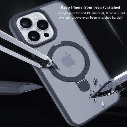 Magnetic Mobile Phone Case with Ring Stand for iPhone 16 15 14 Pro Max  Plus 13 12 11 Cases Translucent Cover with Protector