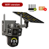 V380 Pro 10X 4K Dual Lens Outdoor Security Network Camera Wireless Wi-Fi Solar CCTV, 4G SIM Solar Cameras