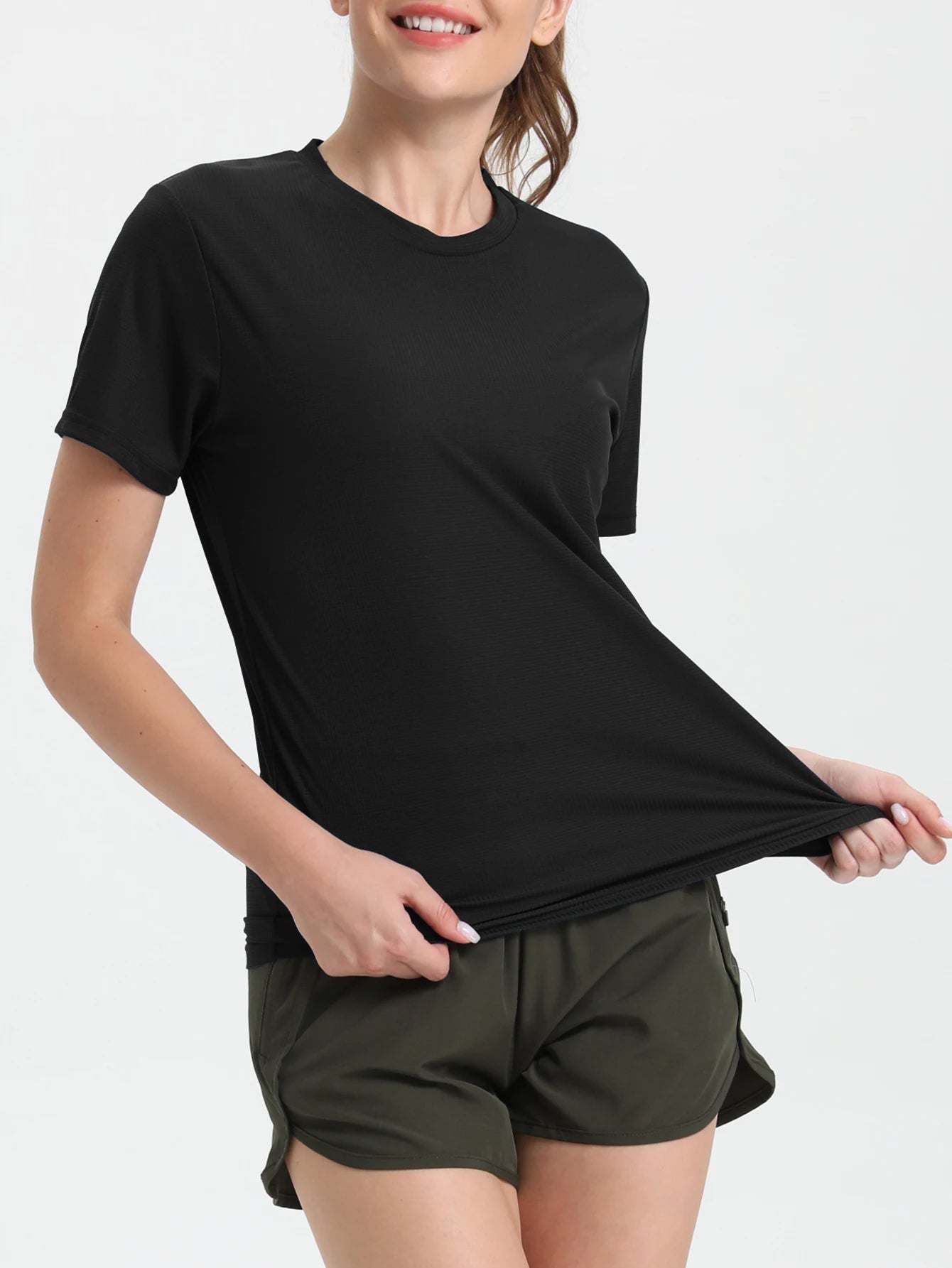 Women's Solid Color Ultralight Quick Dry Sport T-Shirt,Breathable Lightweight  ,Running Gym Compression Shirt