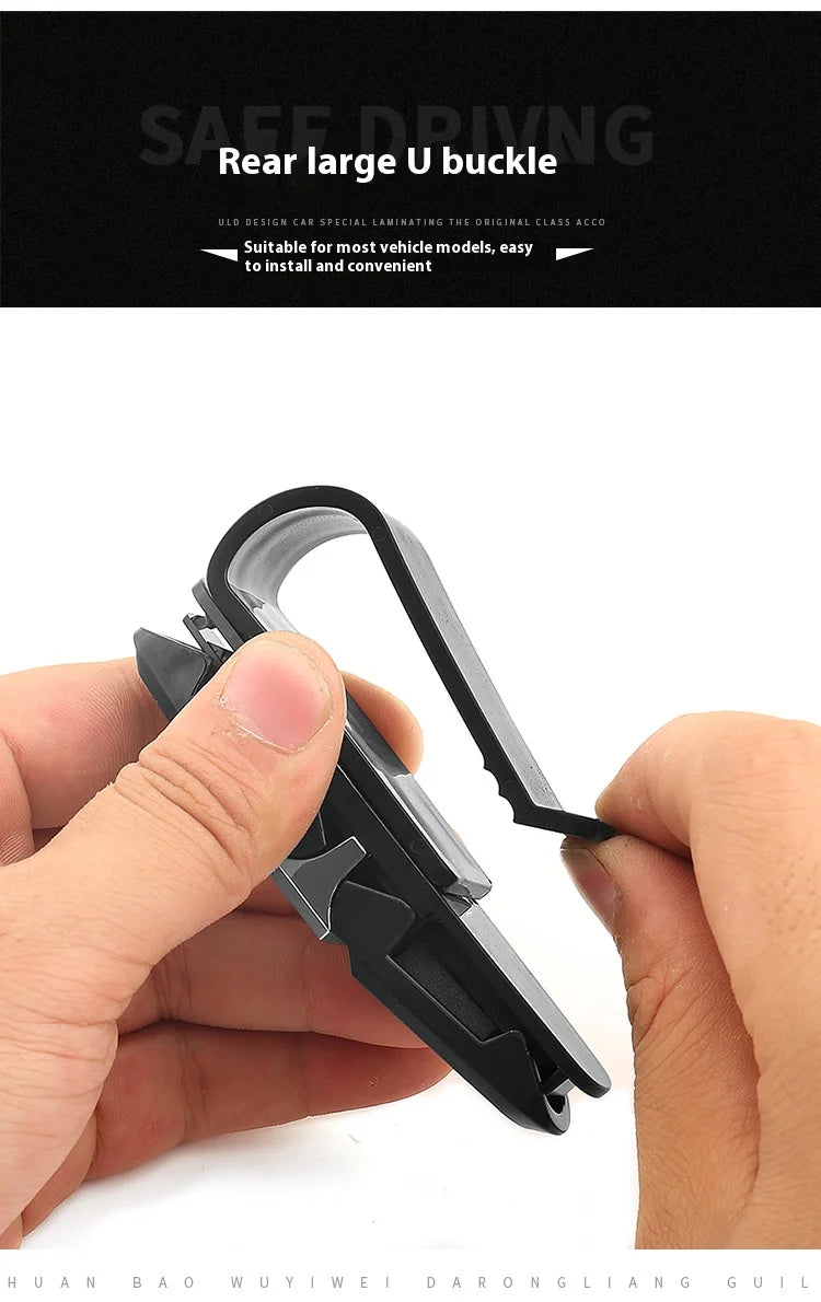 80-degree Rotating Multi-functional Car Eyeglass Storage Clip Bidirectional Automobile Eyeglass Clip Holder for Easy Access