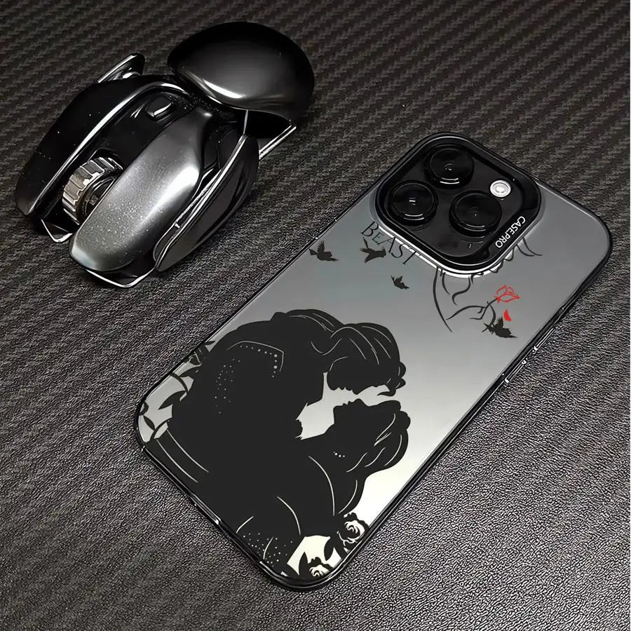 Funda plateada colorida para Apple iPhone 11, 13, 15, Pro Max, 14 Plus, 12, 16, funda de silicona a prueba de golpes, Princesa Bella Disney