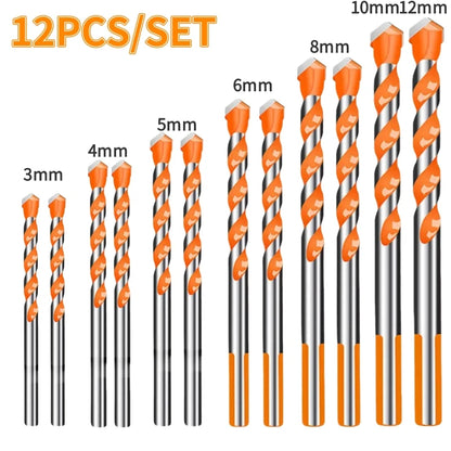 Juego de 16 brocas de carburo de tungsteno para mampostería, para metal, acero, porcelana, cerámica, azulejos, hormigón, ladrillo y madera, de 3 a 12 mm.