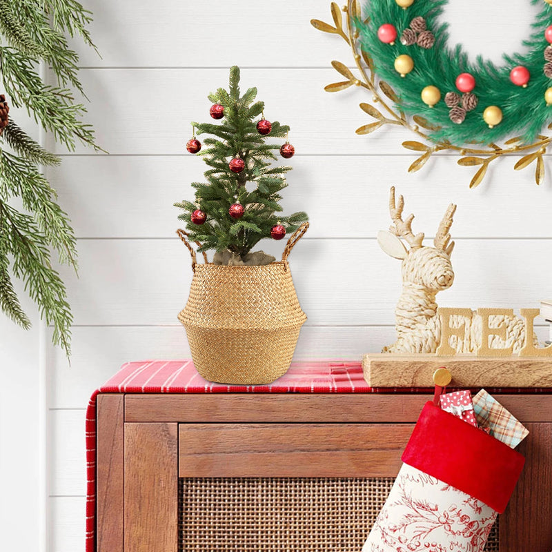 Storage Baskets Straw Wicker Rattan Hanging Flowerpot Seagrass Folding Laundry Clthoes Baskets Garden Plant Basket Home Decor