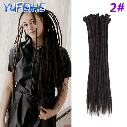 20 Polegada sintético 100% artesanal dreadlock extensões de cabelo fino crochê trançado cabelo backcombed dreads reggae estilo cabelo hippie