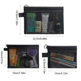 Portable Large Capacity Mesh Cosmetic Bag Zipper Bag Pencil Cases Storage Toiletry Bag Transparent Square Bag Makeup Bag Ladies