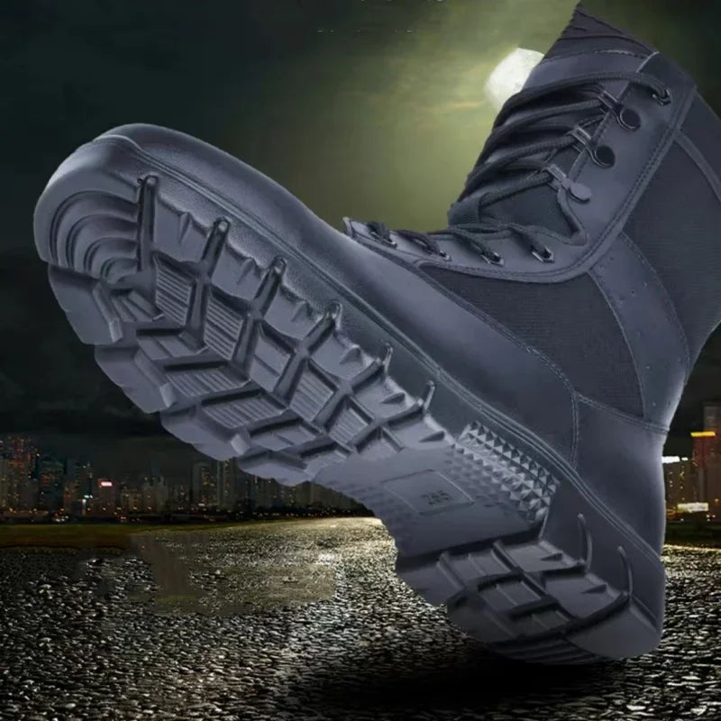 Summer Breathable Tactical boots Mesh Boot Waterproof Soft Shoe Wear-resistant Combat boot anti-skid Outdoor Hiking Walking Boot