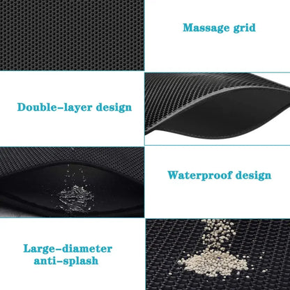 Tapete de areia para gatos com dupla camada Caixa impermeável para animais de estimação Almofada antiderrapante, Cama lavável, Produtos de almofada limpa, Presente