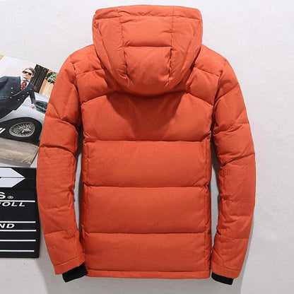 Chaqueta de plumón de 20 grados para hombre, parka de invierno para hombre, chaqueta de plumón de pato blanca con capucha para exteriores, abrigo de nieve acolchado grueso y cálido de gran tamaño M-4XL