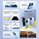 Global Version POCO C85 Smartphone 50MP Al Dual Camera 6.9" Dot Drop Display 6000mAh Large Battery 33W Fast Charging