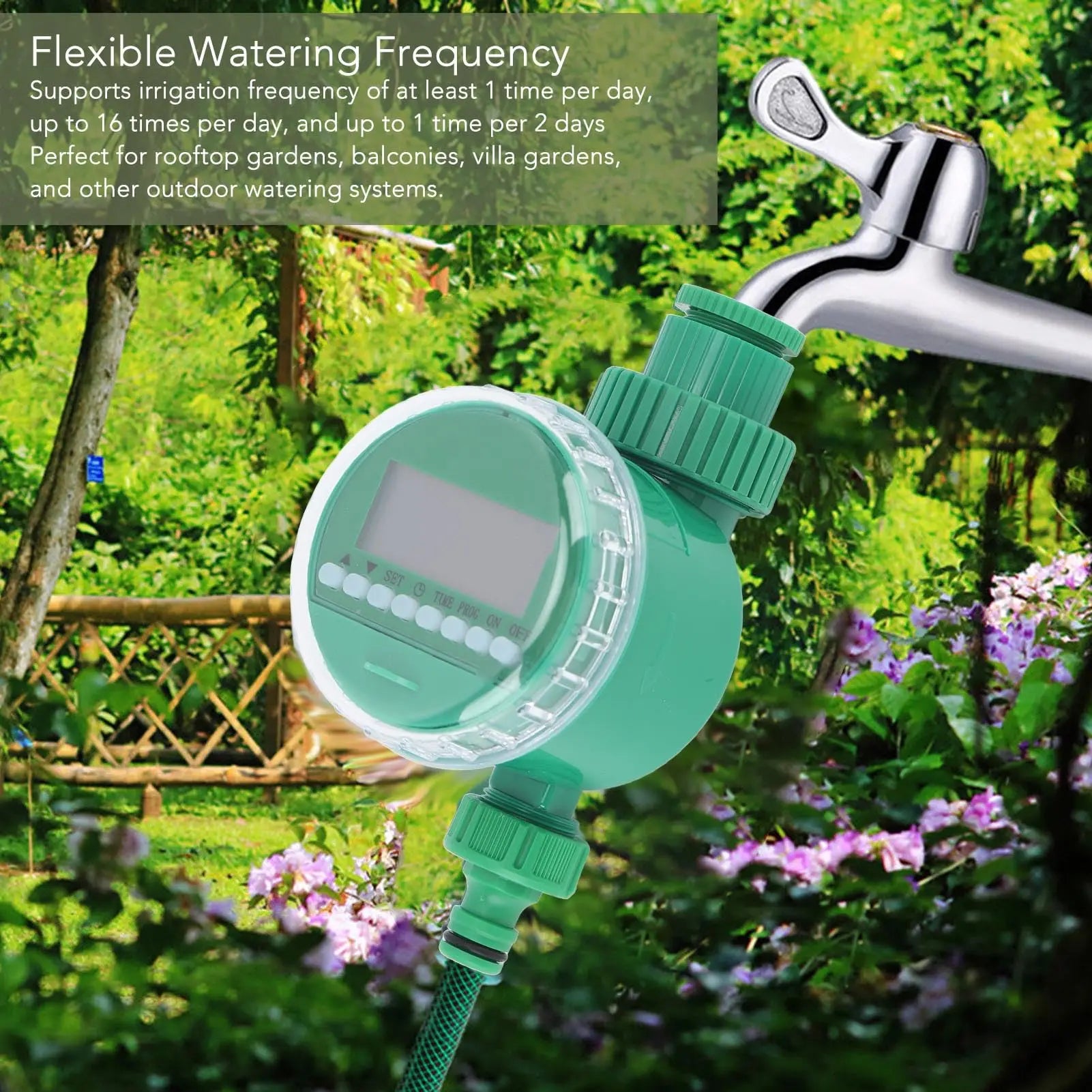 Temporizador electrónico de riego de jardín con pantalla LCD, controlador de riego automático, válvula inteligente, dispositivo de Control de riego