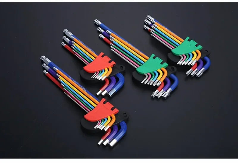 FUTE Allen Key Set L Wrench Kit for Allen Screw 9PCS Long Arm Hex Key Set 1.5mm To 10mm Hex Spanner Hand Tools Bicycle Repair