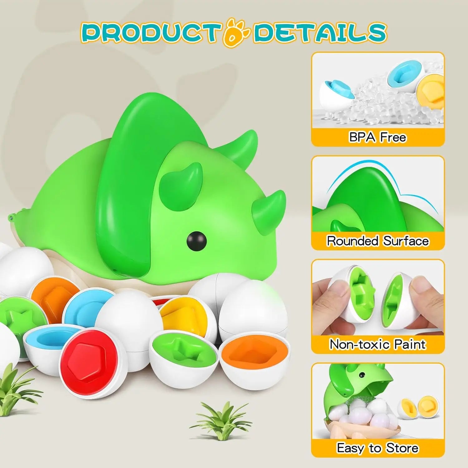 Matching Eggs Toys for Kids 1 2 3Toddlers Montessori Toys Easter Eggs Baby Shape Sorter Games Children Educational Learning Toys