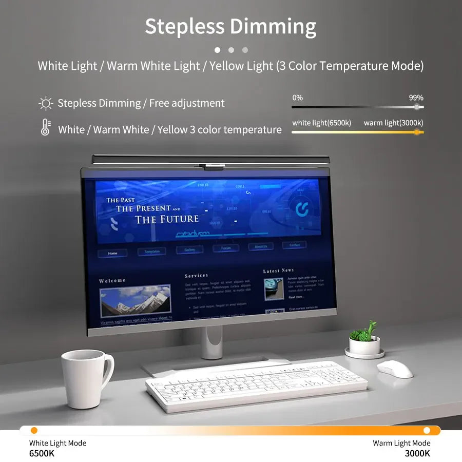 Barra de luz led para monitor, tela regulável stepless, luz suspensa, 50cm, lâmpada de mesa para cuidados com os olhos, lâmpada de mesa alimentada por usb para trabalho, laptop