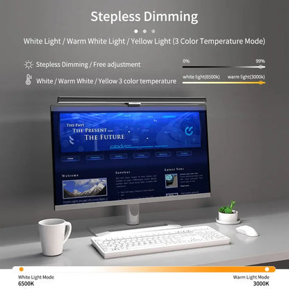 Barra de luz led para monitor, tela regulável stepless, luz suspensa, 50cm, lâmpada de mesa para cuidados com os olhos, lâmpada de mesa alimentada por usb para trabalho, laptop