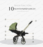 EU STOCK 4in1 baby stroller two-way Multifunctional newborn baby stroller 3in1 Foldable Basket type seat Lightweight Travel Pram