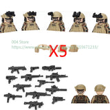 Military Special Forces Action Figure Building Blocks Ghillie Suit Weapons Sniper SWAT Ghost KSK Police Bandit Boy Toy Gift F029