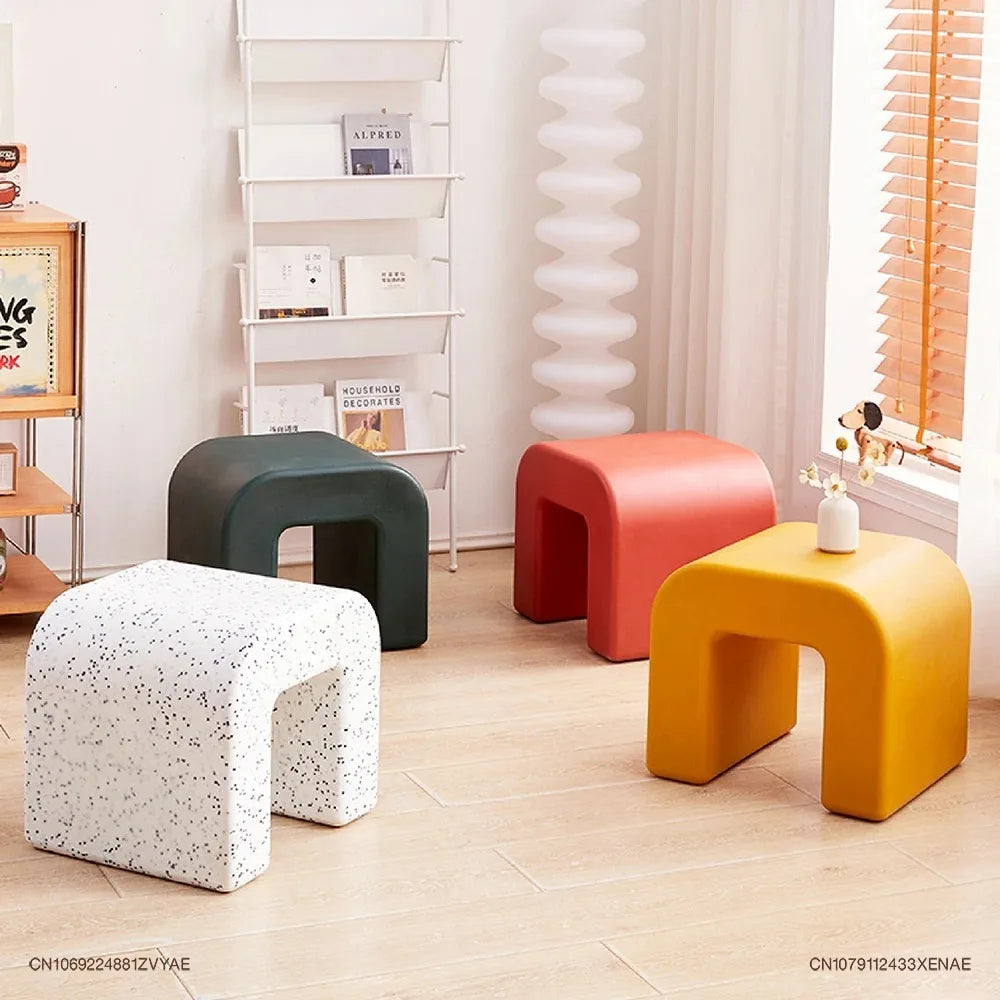 Plastic Minimalist Modern Living Room Shoe Changing Stool Small Stools Chairs Coffee Tables Side Table Bench Muebles Furniture