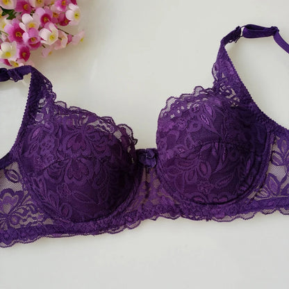 Nuevos sujetadores sexis de encaje floral para mujer, sujetador push up fino de verano, color sólido, ropa interior cómoda y transpirable, lencería de moda femenina.