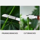 Folding Grafting Knife Grafting Tools Bonsai Pruning Knife Professional Garden Seedling Fruit Tree Cutter with Wooden Handle