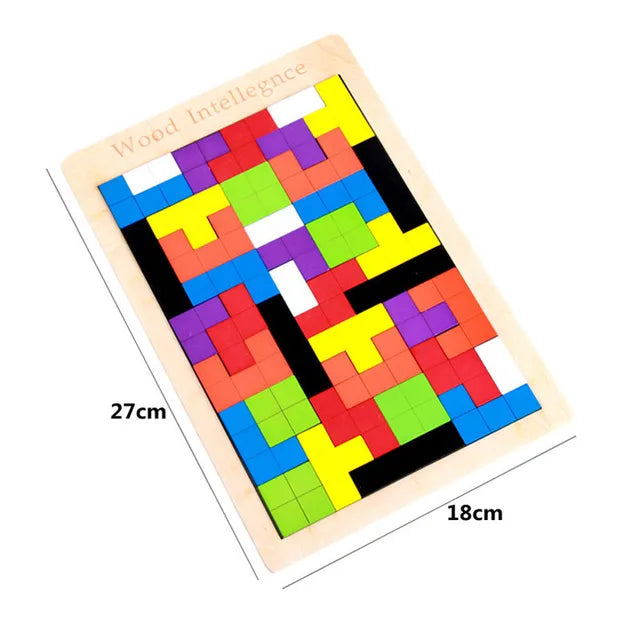 3D Wooden Puzzle for Baby and Toddler, Russia Color Puzzle, Logic Game, Square Toy, Christmas Gifts 