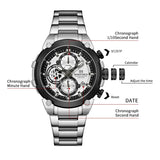 NAVIFORCE Original Watch for Men 2025 New Stainless Steel Waterproof Chronograph Classic Quartz Wristwatch Brand Men Watch Gifts