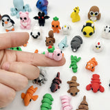 10/50pcs 3D Printed Simulation Toys Mini Animal Model Home Ornament  Cartoon Figure Birthday Gift Sets Decompression Kid Toy