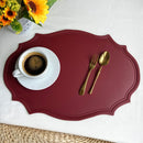 1/4/6PCS Shaped PU Placemat Set Faux Leather Kitchen Dining Table Pad Luxury Black Pink Green Place Mat Tableware Cafe Pad 식탁매트