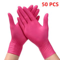 Guantes desechables de nitrilo sin látex para tintes capilares, guantes de limpieza para belleza, tintes capilares y salones de uñas, color rosa polvo, 20, 50 y 100 unidades. 