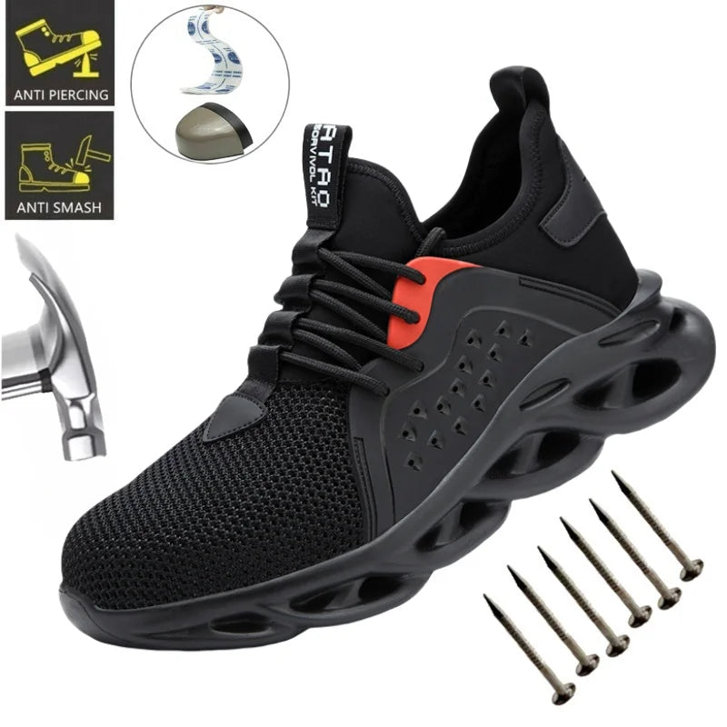 Men Safety Footwear Indestructible Shoes Sneakers Steel Toe Protective Boots Anti-smash Anti-puncture Work Safety Anti-slip Shoe