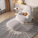 Silla blanca esponjosa para sala de estar, sillón moderno y bonito, ergonómico, reclinable, muebles para el hogar
