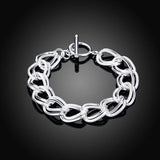 Fine 925 Sterling Silver Bracelet for Women and Men, Noble Nice Chain, Solid Charms, Wedding Party Gift, Fashion Jewelry, Hot Model 