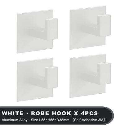 Black Self-Adhesive Wall Hooks For Hanging Keys Clothes Hanger Door 3M Robe Hook Coat Rack Towel Holder Bathroom Accessories