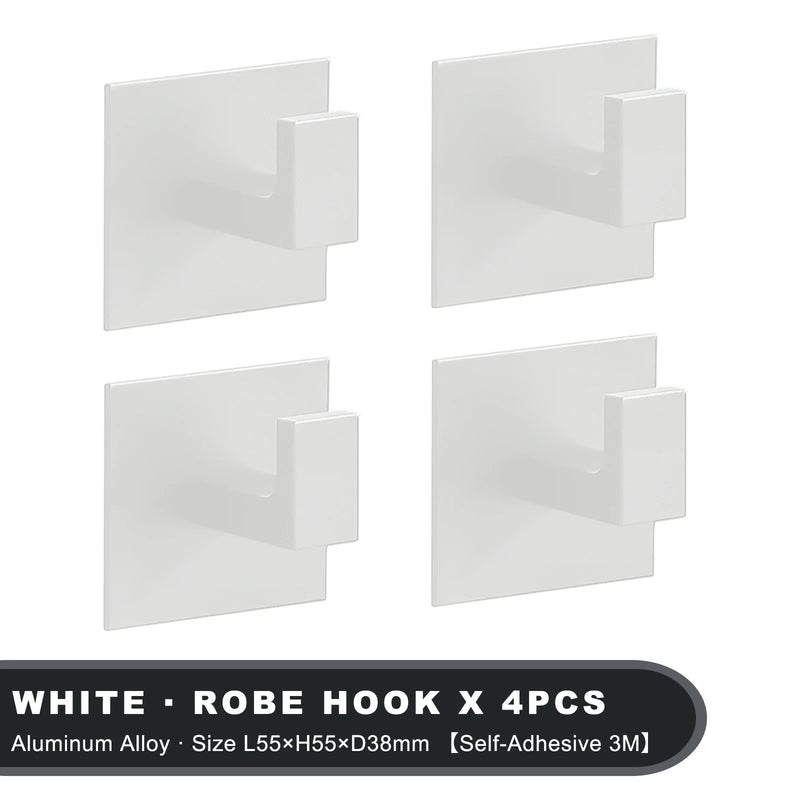 Black Self-Adhesive Wall Hooks For Hanging Keys Clothes Hanger Door 3M Robe Hook Coat Rack Towel Holder Bathroom Accessories